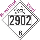Poison Toxic Class 6.1 UN2902 20mil Rigid Vinyl DOT Placard