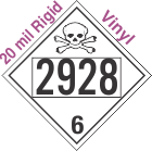 Poison Toxic Class 6.1 UN2928 20mil Rigid Vinyl DOT Placard