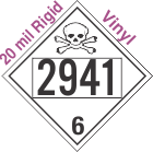 Poison Toxic Class 6.1 UN2941 20mil Rigid Vinyl DOT Placard