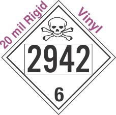 Poison Toxic Class 6.1 UN2942 20mil Rigid Vinyl DOT Placard