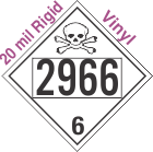 Poison Toxic Class 6.1 UN2966 20mil Rigid Vinyl DOT Placard