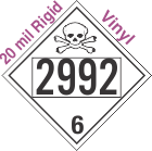 Poison Toxic Class 6.1 UN2992 20mil Rigid Vinyl DOT Placard