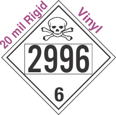 Poison Toxic Class 6.1 UN2996 20mil Rigid Vinyl DOT Placard