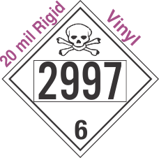 Poison Toxic Class 6.1 UN2997 20mil Rigid Vinyl DOT Placard