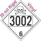 Poison Toxic Class 6.1 UN3002 20mil Rigid Vinyl DOT Placard
