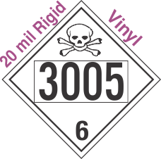 Poison Toxic Class 6.1 UN3005 20mil Rigid Vinyl DOT Placard