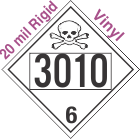 Poison Toxic Class 6.1 UN3010 20mil Rigid Vinyl DOT Placard