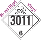 Poison Toxic Class 6.1 UN3011 20mil Rigid Vinyl DOT Placard
