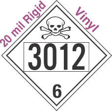 Poison Toxic Class 6.1 UN3012 20mil Rigid Vinyl DOT Placard