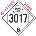 Poison Toxic Class 6.1 UN3017 20mil Rigid Vinyl DOT Placard