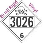 Poison Toxic Class 6.1 UN3026 20mil Rigid Vinyl DOT Placard