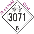 Poison Toxic Class 6.1 UN3071 20mil Rigid Vinyl DOT Placard