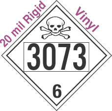 Poison Toxic Class 6.1 UN3073 20mil Rigid Vinyl DOT Placard