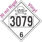Poison Toxic Class 6.1 UN3079 20mil Rigid Vinyl DOT Placard