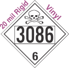 Poison Toxic Class 6.1 UN3086 20mil Rigid Vinyl DOT Placard