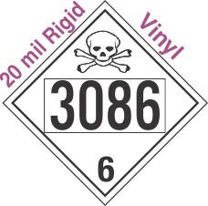 Poison Toxic Class 6.1 UN3086 20mil Rigid Vinyl DOT Placard