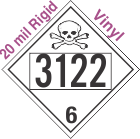 Poison Toxic Class 6.1 UN3122 20mil Rigid Vinyl DOT Placard