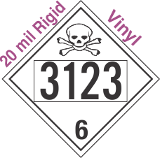 Poison Toxic Class 6.1 UN3123 20mil Rigid Vinyl DOT Placard