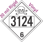 Poison Toxic Class 6.1 UN3124 20mil Rigid Vinyl DOT Placard