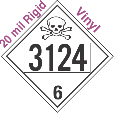 Poison Toxic Class 6.1 UN3124 20mil Rigid Vinyl DOT Placard