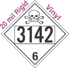 Poison Toxic Class 6.1 UN3142 20mil Rigid Vinyl DOT Placard