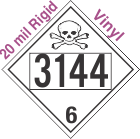 Poison Toxic Class 6.1 UN3144 20mil Rigid Vinyl DOT Placard