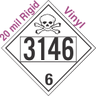 Poison Toxic Class 6.1 UN3146 20mil Rigid Vinyl DOT Placard