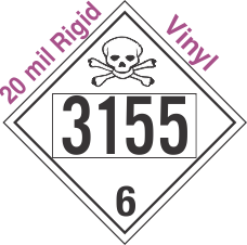 Poison Toxic Class 6.1 UN3155 20mil Rigid Vinyl DOT Placard
