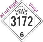 Poison Toxic Class 6.1 UN3172 20mil Rigid Vinyl DOT Placard