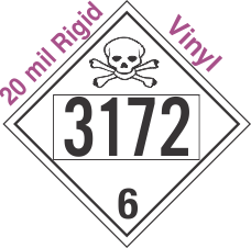 Poison Toxic Class 6.1 UN3172 20mil Rigid Vinyl DOT Placard