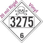 Poison Toxic Class 6.1 UN3275 20mil Rigid Vinyl DOT Placard
