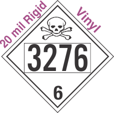 Poison Toxic Class 6.1 UN3276 20mil Rigid Vinyl DOT Placard