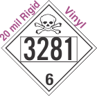 Poison Toxic Class 6.1 UN3281 20mil Rigid Vinyl DOT Placard
