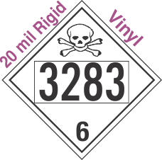 Poison Toxic Class 6.1 UN3283 20mil Rigid Vinyl DOT Placard