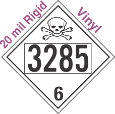 Poison Toxic Class 6.1 UN3285 20mil Rigid Vinyl DOT Placard