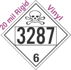 Poison Toxic Class 6.1 UN3287 20mil Rigid Vinyl DOT Placard