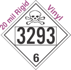 Poison Toxic Class 6.1 UN3293 20mil Rigid Vinyl DOT Placard