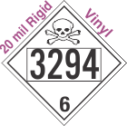 Poison Toxic Class 6.1 UN3294 20mil Rigid Vinyl DOT Placard