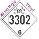 Poison Toxic Class 6.1 UN3302 20mil Rigid Vinyl DOT Placard