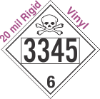 Poison Toxic Class 6.1 UN3345 20mil Rigid Vinyl DOT Placard