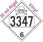 Poison Toxic Class 6.1 UN3347 20mil Rigid Vinyl DOT Placard