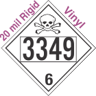 Poison Toxic Class 6.1 UN3349 20mil Rigid Vinyl DOT Placard