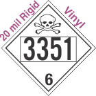 Poison Toxic Class 6.1 UN3351 20mil Rigid Vinyl DOT Placard
