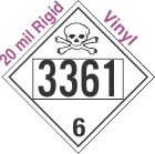 Poison Toxic Class 6.1 UN3361 20mil Rigid Vinyl DOT Placard
