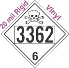 Poison Toxic Class 6.1 UN3362 20mil Rigid Vinyl DOT Placard