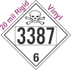 Poison Toxic Class 6.1 UN3387 20mil Rigid Vinyl DOT Placard