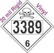 Poison Toxic Class 6.1 UN3389 20mil Rigid Vinyl DOT Placard