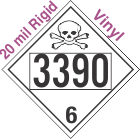Poison Toxic Class 6.1 UN3390 20mil Rigid Vinyl DOT Placard