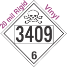 Poison Toxic Class 6.1 UN3409 20mil Rigid Vinyl DOT Placard