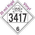 Poison Toxic Class 6.1 UN3417 20mil Rigid Vinyl DOT Placard